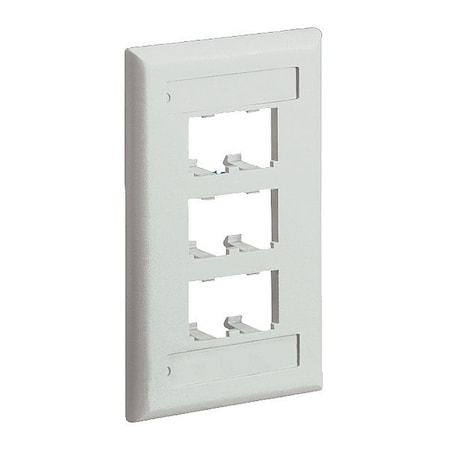 Panduit Faceplate, 6pt, Sgl Gang, Classic, Iw CFPL6IWY